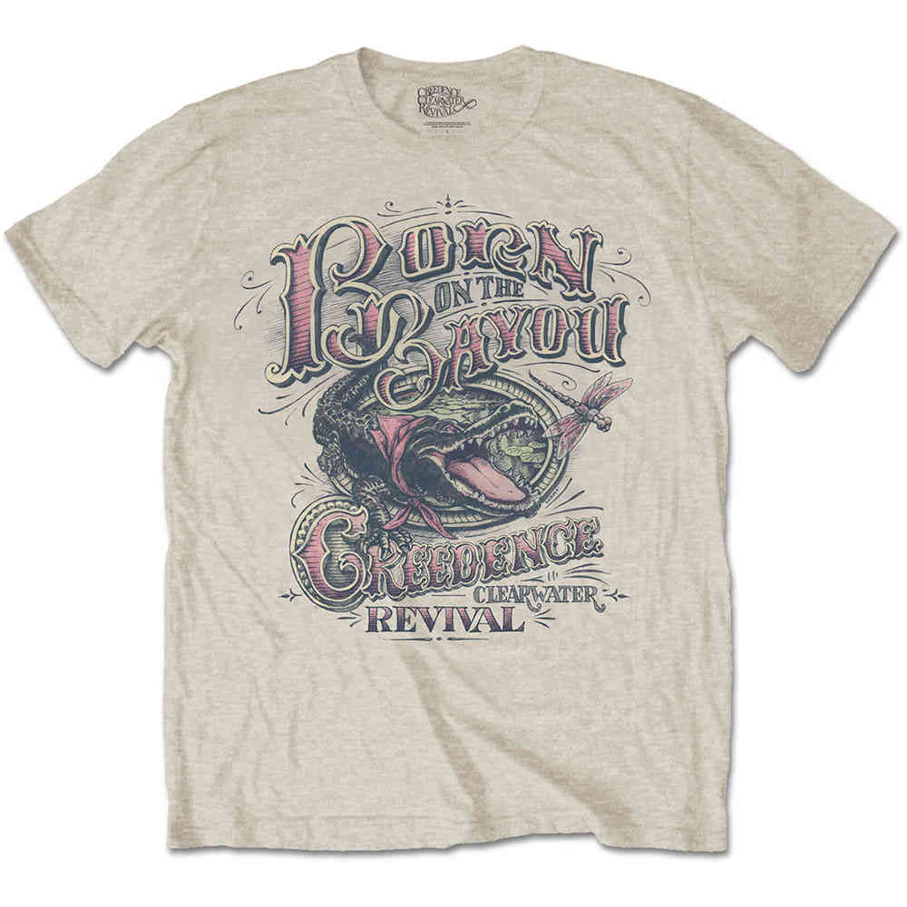 Creedence Clearwater Revival - Born On The Bayou Heren Tshirt - Creme